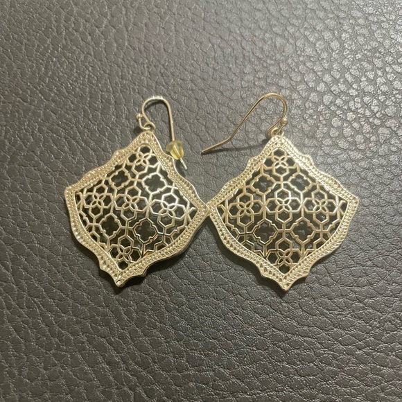 Kendra Scott Gold Filigree Statement Earrings - Picture 1 of 2